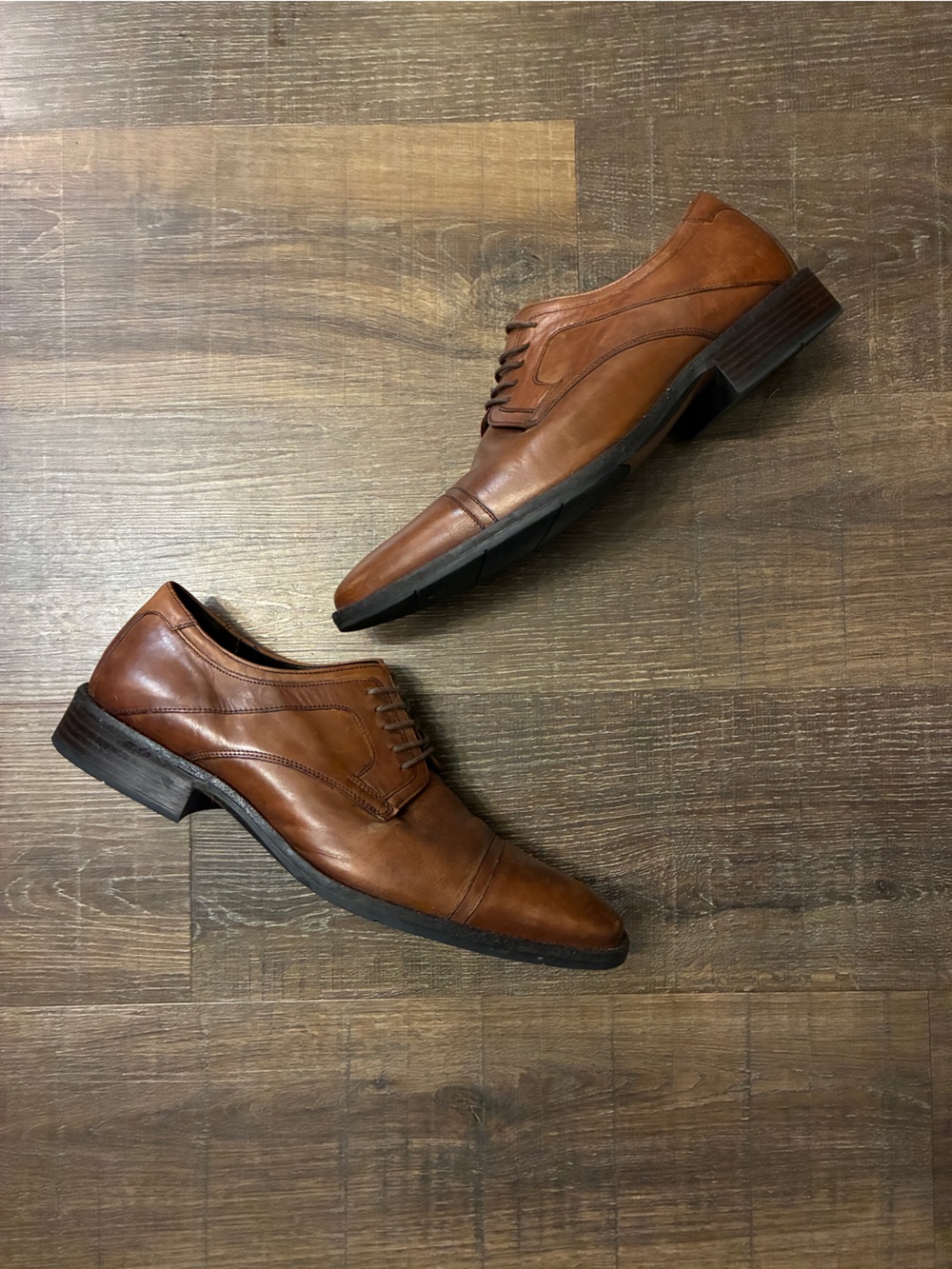 Johnston and Murphy Men’s Size 13 Oxford Cap Toe Brown Leather Shoes